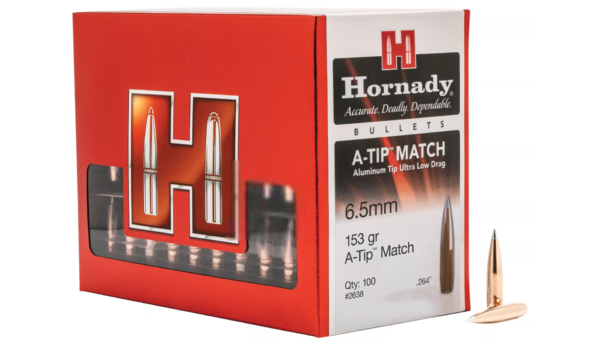 Hornady A-Tip Match 153 Grain .264 6.5mm Bullets